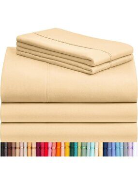 7 PC Split King Sheet Set - Deep Pocket 18" Cooling Sheets, Eco-Friendly